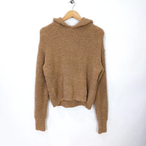 Lulus Cozy Teddy Hoodie In Camel - Picture 2 of 7